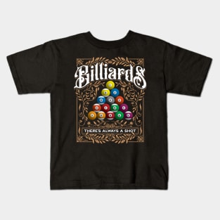 Billiards Pool Balls Vintage Style Pool Player Design Kids T-Shirt